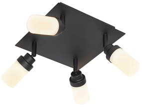 Modern fürdőszoba spotlámpa fekete 4 lámpás IP44 - Japie