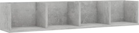 vidaXL betonszürke szerelt fa CD-tartó fali polc 100 x 18 x 18 cm