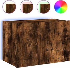 vidaXL füstös tölgy színű fali TV-szekrény LED-ekkel 60x35x41 cm