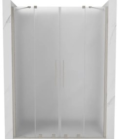 Mexen Velar Duo, tolózuhanyajtó 160 cm-es nyitáshoz, 8 mm-es mattüveg, csiszolt acél, 871-160-000-32-97