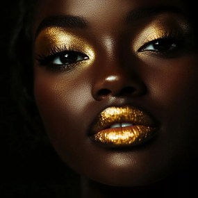 Vászonkép Canvas Portré Fotó Nő Lány Arany 80x80