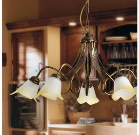 ONLI - Csillár láncon DOPPIO GIRO 5xE14/6W/230V bronz