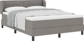 vidaXL Boxrugós ágy matracmal fejtámlával Tópszínű 140 x 190 cm szövet