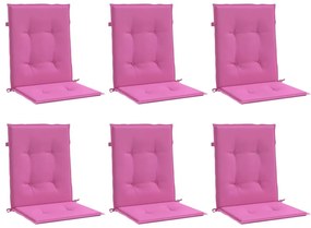 6 db rózsaszín szövet alacsony háttámlájú székpárna