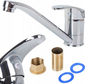 Konyhai mosogató csaptelep króm hosszú