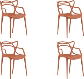 4 db KATO műanyag szék szett, terrakotta színben