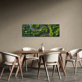 Kép - Erdei táj folyóval (órával) (90x30 cm)