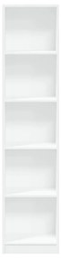 fehér szerelt fa könyvespolc 40 x 24 x 176 cm