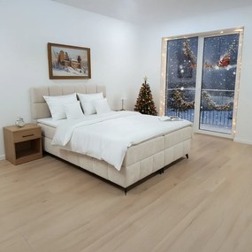 Boxspring ágy, 180x200, bézs, ALMA