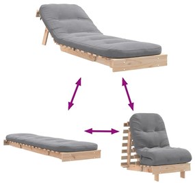 tömör fenyőfa futon kanapéágy matraccal 60 x 206 x 11 cm