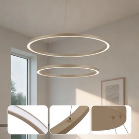 Brilagi - LED dimmelhető függeszték PORTOFINO LED/98W/230V átm. 80 cm bézs + távirányító