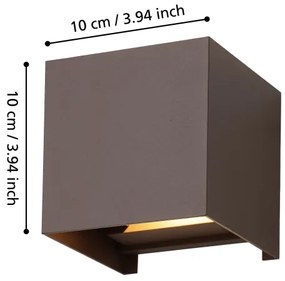 Eglo 901066 - LED Kültéri fali lámpa CALPINO 2xLED/2,8W/230V IP54 barna