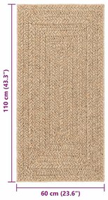 ZIZUR bézs juta hatású beltéri és kültéri szőnyeg 60 x 110 cm
