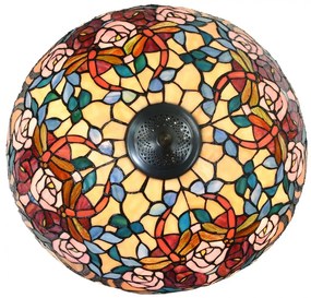 Tiffany asztali lámpa Ø 46x64 cm Piros kék rózsaszín üvegrózsa