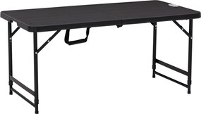 Outsunny Összecsukható Kültéri Asztal Műanyag 118 x 60 x 74 cm Időjárásálló Összecsukható Asztal, Csúszásmentes Büfé Asztal Kemping Asztal Balkon Aszt