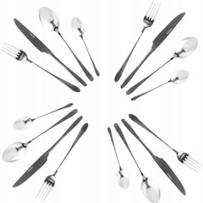 Evőeszköz szett ezüst evőeszköz 4 személyes Abele fényes 16 db-os Homla