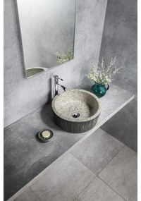 Sapho - PRIORI pultba szerelhető mosdó, átmérő 41 cm, fehér/szürke