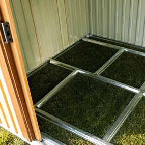 Pléh kerti szerszámos ház, világosbarna/sötétbarna, 2,6x2m, HAMAL TYP 2