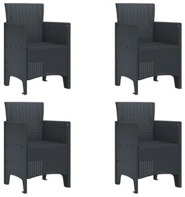 5 db-os Kerti Étkező Szett Antracit Polip Rattan