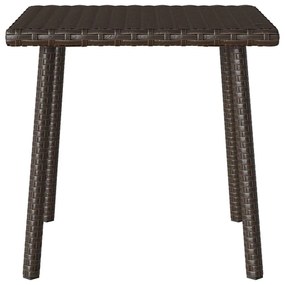 téglalap barna polyrattan kerti dohányzóasztal 40x40x37cm