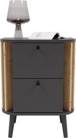 Pure 2 fiókos éjjeliszekrény kézműves tölgy/szürke