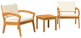 vidaXL Bisztró készlet párnával 3 pcs Barna Poliészter