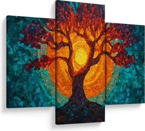 Kép - Az élet fája és a nap mozaikban (90x60 cm)