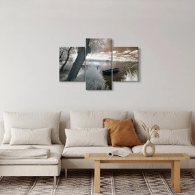 Egy csónak képe a tavon (90x60 cm)
