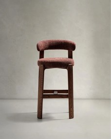 Barna-sötét natúr színű kőrisfa bárszék (ülésmagasság 75 cm) Granite – Kave Home