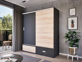 Axira Tolóajtós Gardrób (Antracit-Sonoma) modern