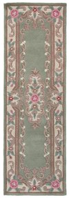 Aubusson zöld gyapjú futószőnyeg, 67 x 210 cm - Flair Rugs