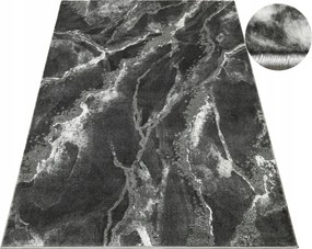 Ezüstszürke Krémszínű Csillogó Gyapjú Szőnyeg Márvány Felix 120x170 cm