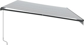 Antracitszürke és fehér kézzel kihúzható napellenző 600x350 cm