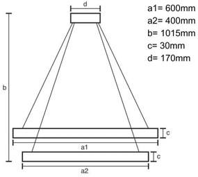 LED Dimmelhető csillár zsinóron LED/100W/230V 3000-6500K + távirányítás