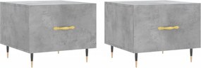 vidaXL 2 db betonszürke szerelt fa dohányzóasztal 50 x 50 x 40 cm