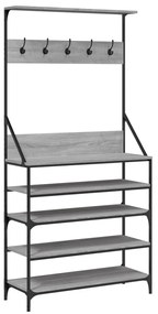 szürke sonoma ruhafogas cipőpolccal 90 x 34 x 184 cm