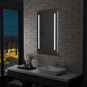 LED-es fürdőszobai falitükör polccal 60 x 100 cm