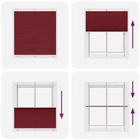 pliszírozott redőny Bordeaux piros 115x100 cm szövetszélesség