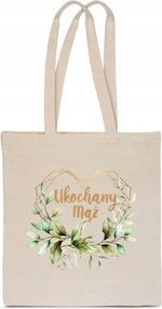 Öko Táska Pamut ekrü Szeretett Férj ajándék születésnap esküvő TT_622_e