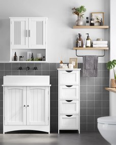 Fürdőszobai szekrény LEHAC 30x82 cm, fehér