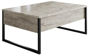 Dohányzóasztal Luxe - Travertine, Black