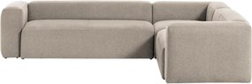 Bézs zsenília sarokkanapé Blok – Kave Home
