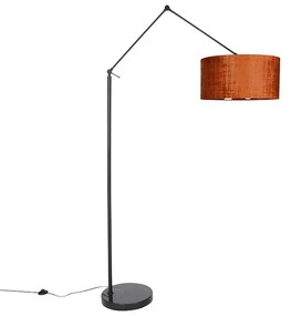 Modern állólámpa fekete narancssárga árnyékolóval 50 cm - Editor