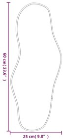 fekete falitükör 60x25 cm