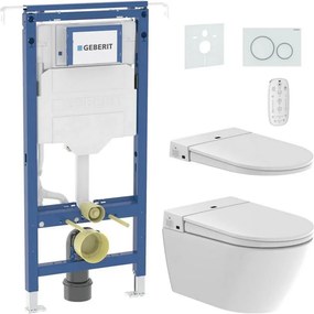 Függesztett WC bidével 1600W/230V + WC-ülőke + nyomógomb + modul + alátét + távirányító