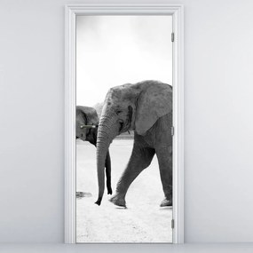 Fotótapéta ajtóra - Elefántok (95x205cm)
