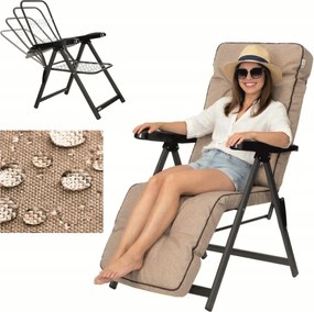 Kerti napozóágy párnával Összecsukható kerti szék párnával és lábtartóval