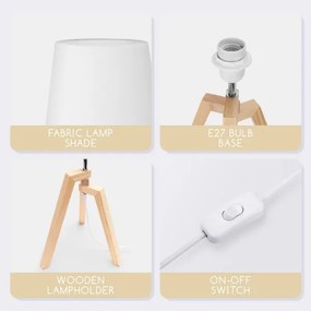 Aigostar - Fából készült asztali lámpa 1xE27/60W/230V fenyő