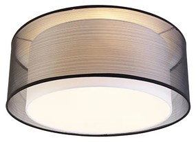Modern mennyezeti lámpa fekete fehérrel 50 cm 3-lámpás - Drum Duo