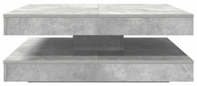 betonszürke dohányzóasztal 360 fokban forgatható 90x90x34,5 cm